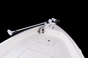 anchor box and trolling motor on bow